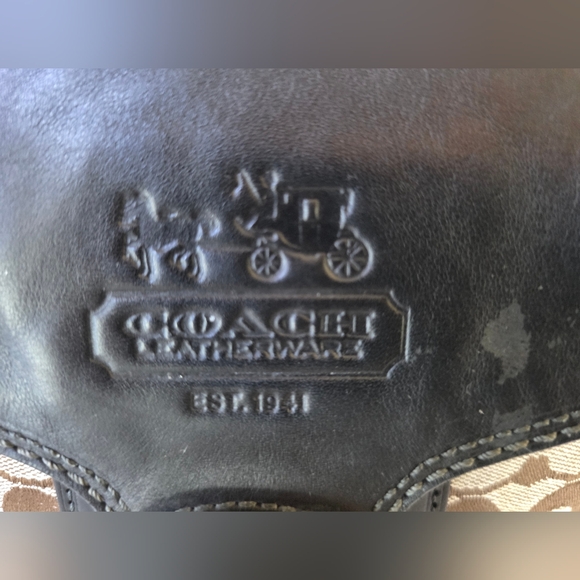 Y2K Coach Bleeker Signature Jacquard Crossbody Black Leather Guitar Strap - Picture 11 of 16